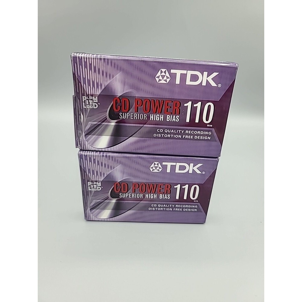 TDK CD Power 110 High Bias Blank Audio Cassette Tapes New Sealed Lot Of 2